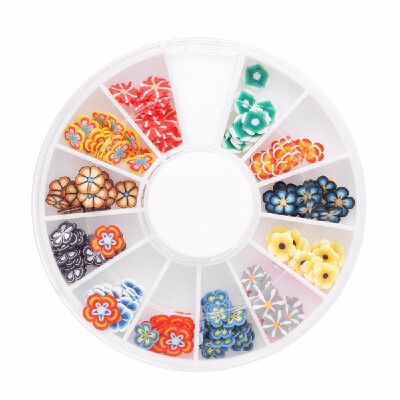 

12 Grids 3D Nail Art Colorful Polymer Clay Fruit Flower Slices DIY Design Charm Summer Style Decorations Accessories Kits