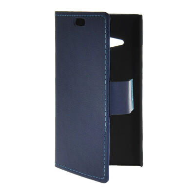 

MOONCASE Slim Leather Side Flip Wallet Card Slot Pouch with Kickstand Shell Back Case Cover for Nokia Lumia 730 Blue