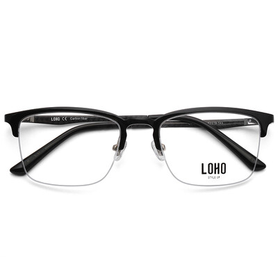 

LOHO glasses life glasses frame mens ultra light carbon fiber business half frame glasses frame ultra light wild frame LH15011 piano black