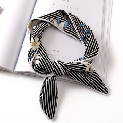 

Guttavalli Fashion Girls Colorful Geometric Students Ties Small Chevron Summer Unisex Stripes Scarves Women Soft Flowers Tie