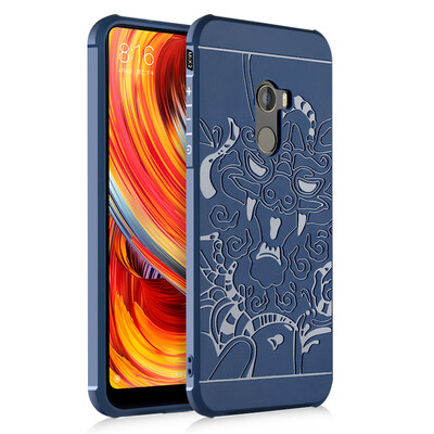 

Goowiiz Phone Case For Xiaomi Mix 2Mix 2s Carved Dragon Thin Matte soft Silicone Prevent falling