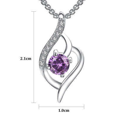 

Yoursfs Heart Of Ocean" purple Crystal Heart Necklace & Pendant Forever Love Valentines Day