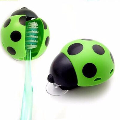 

Cntomlv Lovely Ladybug Toothbrushes Wall Suction Bathroom Sets Cartoon Sucker Toothbrush Holder