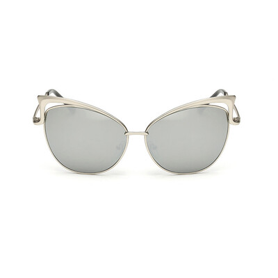 

FEIZATMTA 2018 Новые женщины Cat Eye Солнцезащитные очки Женские Vintage oculos Зеркало Солнцезащитные очки Металлические Светоотражающие плоские объективы Gradient Fashion