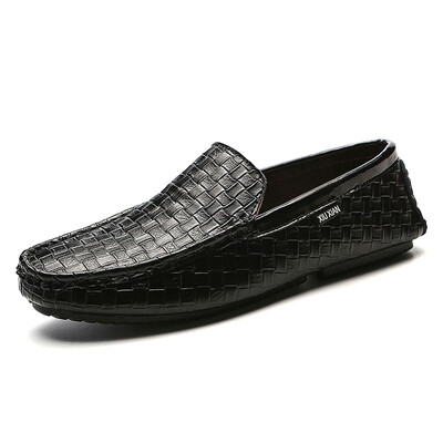 

Men genuine leather Loafers Luxury Moccasins Comfy Breathable Slip On Boat Shoes Men