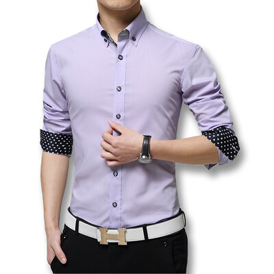 

High Quality Mens Dress Shirt Long Sleeve Cotton Male Business Banquets Brand Fashion Formal Shirts Slim Men Casual Soft Shirts