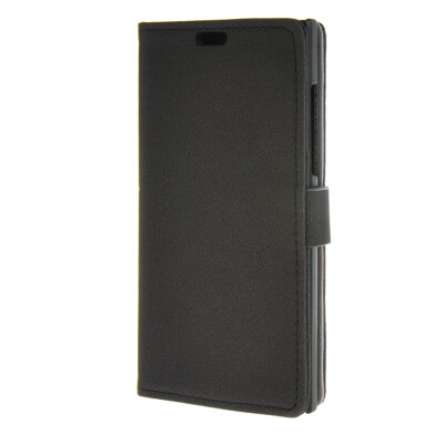 

MOONCASE Simple style Leather Card Slot Wallet Bracket Back Case Cover for BlackBerry Leap Black