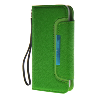 

MOONCASE Wrist Strap Multi Purpose Flip Leather Wallet Card Pouch Back Case Cover for Samsung Galaxy S6 Green