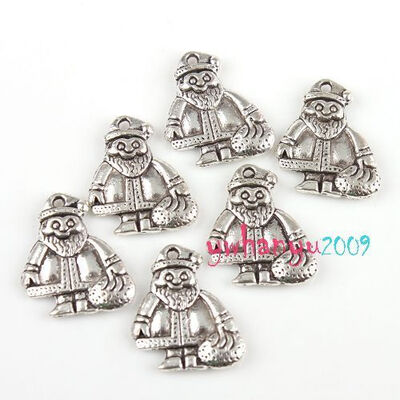 

mymei 15pcs серебра тон санта - клауса прелести подвески g0298