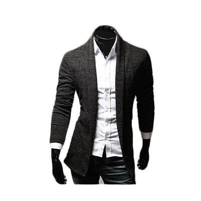 

Zogaa New Men's Cardigan Casual Slim Pure Color