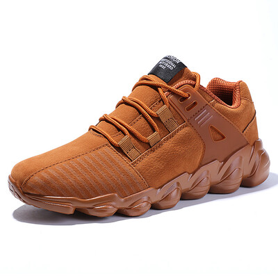 

New running shoes mens sports shoes senior suede Comfortable non-slip outdoor male sneaker trainer shoes black gray yellow