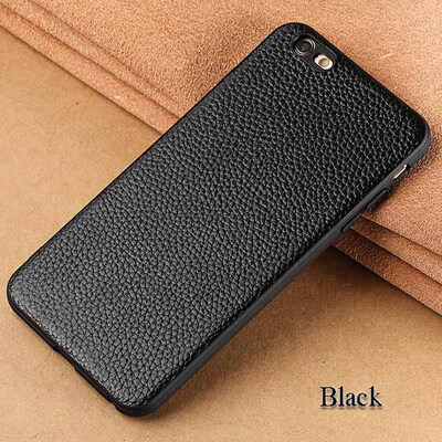 

Genuine Leather Phone Case For iPhone 6 6S Plus Case Litchi Texture Back Cover For X 7 8 Plus Case