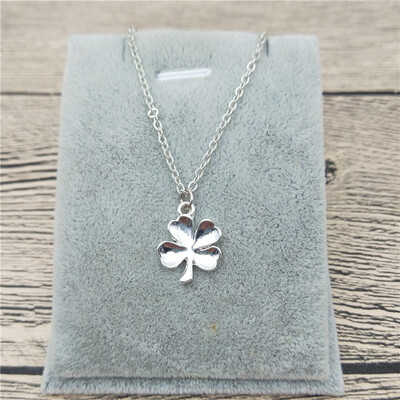 

New Four Leaf Clover Necklace Gold Color Silver Color Plant Nature Jewellery Clover Pendant Necklace Women Steampunk