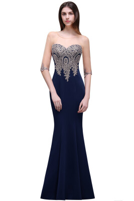 

Evening Long Prom Dress Formal Party Bridesmaid Gown Mermaid Pageant Dresses Long Sleeves