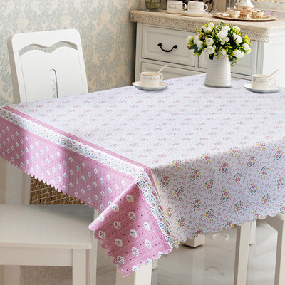 

Mercure guest Nordic waterproof&oil-proof PVC disposable tablecloth rectangular dining table fabric 137180CM pink imagination
