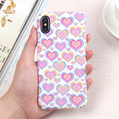 

Мода сердце любовь Симпатичные крышка для iphone 7 8 плюс телефон чехол матовый тонкий жесткий Пластик Корпус для IPhone 6s 6 X