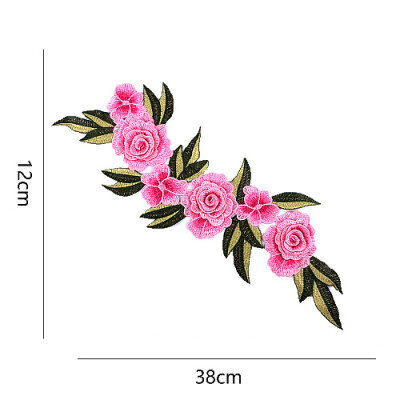 

Sunbling Big Flower Patch Clothing Embroidery Applique For Wedding Dress Lace Multilayer Flower DIY Handmade