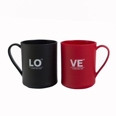 

Youqi Tanabata Valentines Day Couples Plastic Mouth Cup Toothbrush Cup Portable Mouth Cup Gift Set Red Black Set
