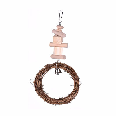 

Parrot Accessories Bird Cage Toys Hanging Stand Chew Foraging Toys for Parrots Bird Perch with Wooden Beads Spool Claws Care Z4W5