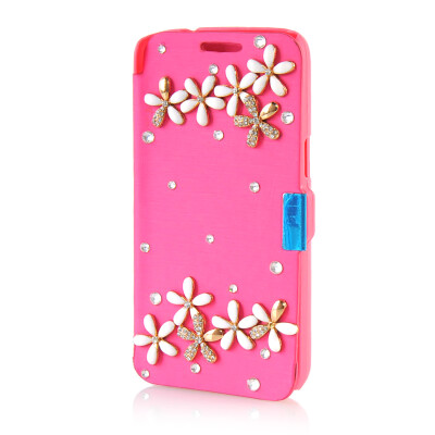 

MOONCASE Luxury Flower Crystal Leather Side Flip Wallet Pouch Case Cover for Samsung Galaxy Express 2 G3815