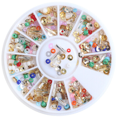 

Clear Transparent Colorful Nail Art Rhinestones Manicures Micro Small Beads Round Balls Mini Manicure 3D Decoration In Wheel