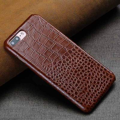 

Genuine Leather Phone Case For iPhone 7 8 Plus Crocodile Texture Back Cover For X 6 6S Plus Cases