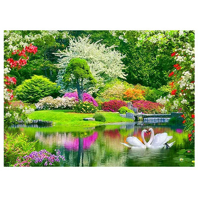 

UpperX DIY 5D Diamond Embroidery Painting Kit Lakeview Swan Home Deco Multicolor