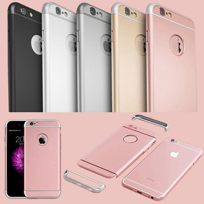 

Luxury Removable 3 in 1 Hard Plastic Case For Iphone 6 6S 4.7 / Iphone 6 6S 5.5 Rose Gold Case Transparent Original Logo Circle