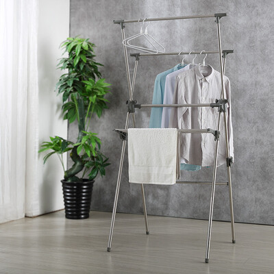 

Yipin home YIPIN X type floor drying rack stainless steel simple X-type hanger balcony bedroom indoor&outdoor drying rack DTM-902 multi-function X-type telescopic drying rack