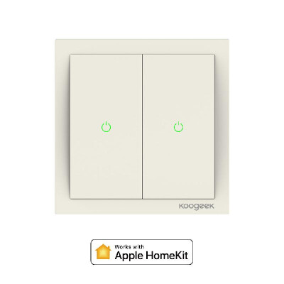 

Koogeek Two Gang WiFi Enabled Smart Light Switch 220240V Works with Apple HomeKit Support Siri Remote Control Oneway Single Pol