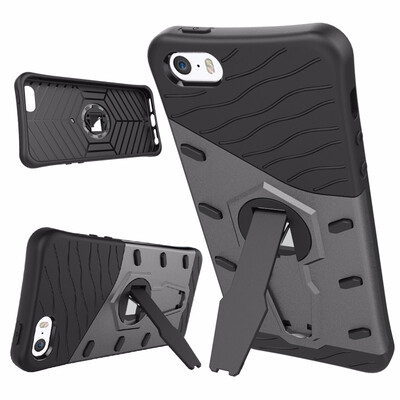 

Goowiiz Phone Case For Iphone 55sSe Luxury Armor TPUPC Silicone Hard Bracket Prevent falling