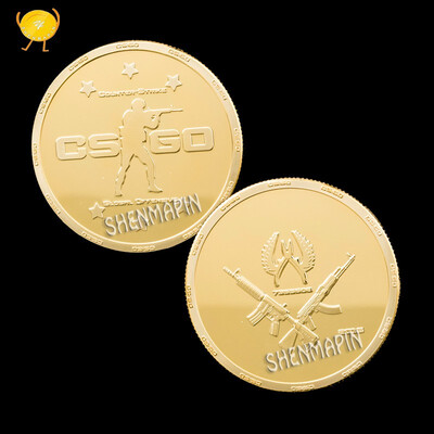 

CS real person challenges the commemorative coin sniper gold plated silver souvenirs coin collectibles