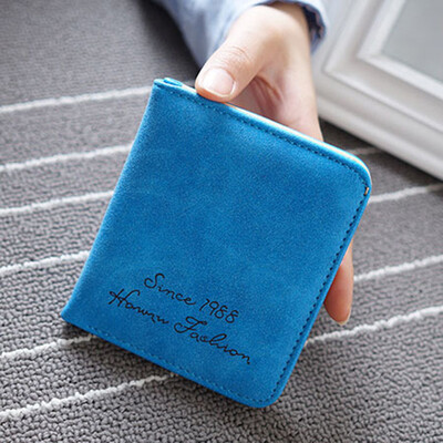 

Candy Color Buckle Student Scrub Multi-Card Paragraph Wallet Bag Simple Women Short Wallet