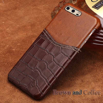 

Genuine Leather Phone Case For HUAWEI P10 Case Crocodile Texture & Oil wax leather Back Cover For Mate 9 10 Case