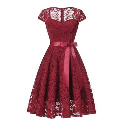 

2018 New Solid Lace U-Neckline Dresses Homecoming Dress