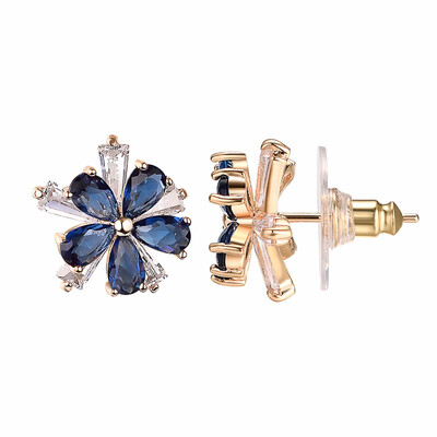 

Yoursfs Fashion Jewelry High Quality Zircon Crystal Stud Earrings Female Cute Flower Earrings for Women