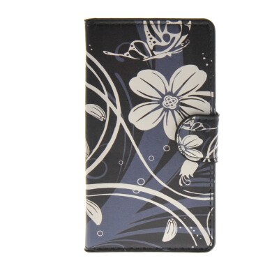 

MOONCASE Flower style Leather Side Flip Wallet Card Slot Stand Pouch Case Cover for Microsoft Lumia 435