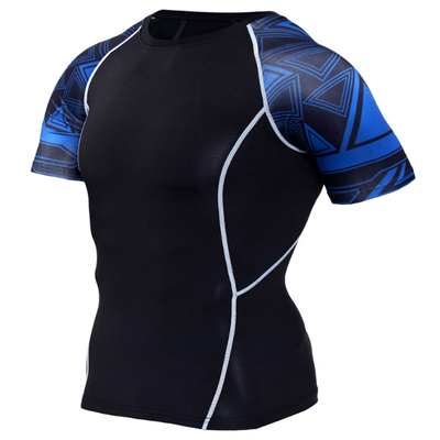 

New Compression Shirt Splicing Sleeve Fitness Men Wolf Skull Anime 3D T Shirt MMA Short Sleeve Crossfit Bodybuilding Tee Shirt