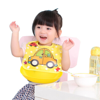 

Preface XUYAN baby bib baby cartoon bib rice bowl detachable childrens saliva pocket 4 loaded yellow car blue cute bear blue elephant green monkey