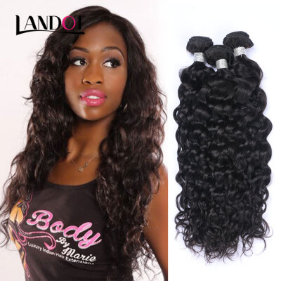 

8A Peruvian Virgin Hair Water Wave Natural Wave 100 Human Hair Weave 3 Bundles Peruvian Wet And Wavy Curly Remy Hair Extensions