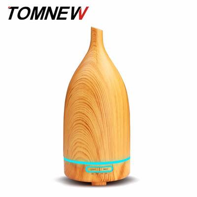 

TOMNEW 100ML Essential Oil Diffuser Humidifier Ultrasonic Aroma Diffuser Wood Grain Air Filter with LED light for Home Office