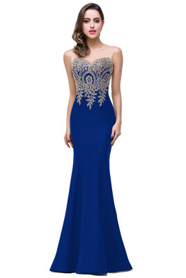 

Evening Long Prom Dress Formal Party Gown Bridesmaid Mermaid Appliqued Women Dresses