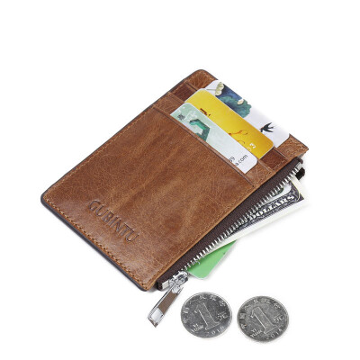 

Multifunction Genuine Leather Purse Wallet Men Zipper Card Holder Coin Short Wallet