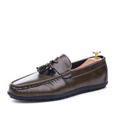 

Damaizhang Brand Designer England Style Men Loafer Pu Leather Flat Casuaol Shoes Non-slip Mens Loafer Shoes