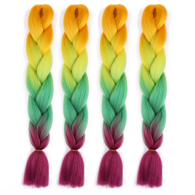 

63 Colors 4 piecelot Synthetic 2T3T4T High Temperature Fiber Ombre Braiding Hair 24 inch Jumbo Braids Hair Extensions