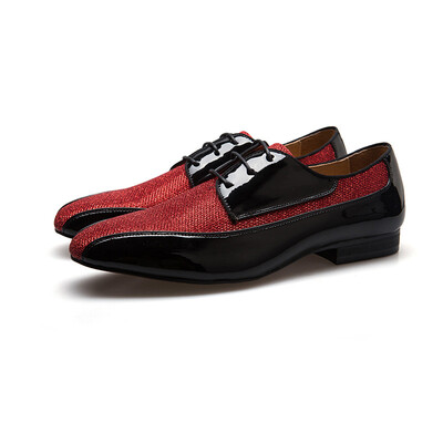 

MeiJIaNa Handmade Leather And Sequins Leather And Mens Formal Shoes Oxford Shoes For Men Genuine Leather