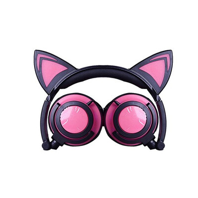 

New baby cartoon cat ear headwear folding mobile phone music headset