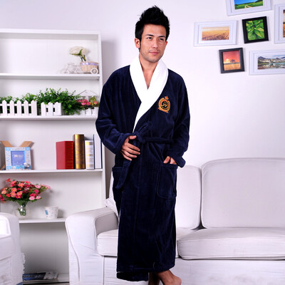 

Xinmeishu bathrobe cotton cut velvet towel thickening plus fertilizer to increase home service hotel absorbent bathrobe men&39s