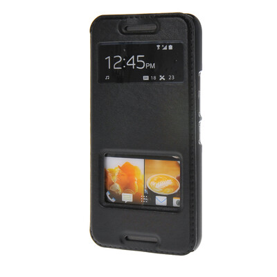 

MOONCASE Slim Hard board Leather Side Flip Wallet Stand Pouch ЧЕХОЛ ДЛЯ HTC One M9 Black