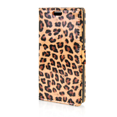 

MOONCASE Leopard Skin Leather Side Flip Wallet Card Slot Pouch Stand Shell Back Case Cover for LG  Bello D331 Leopard